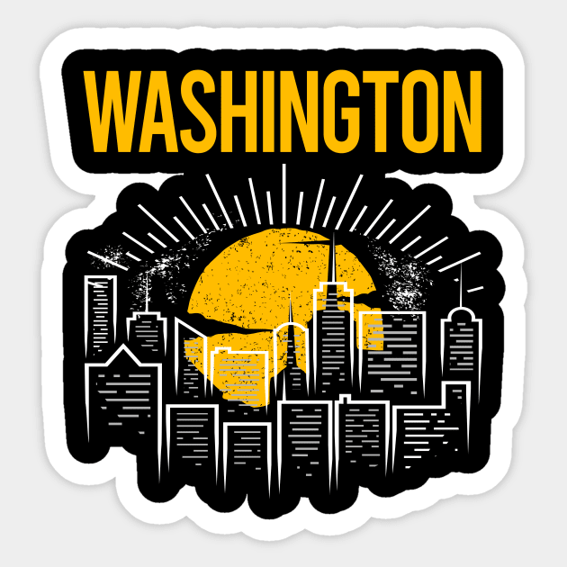 Yellow Moon Washington Sticker by flaskoverhand